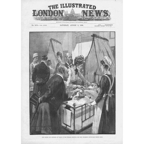 SOUTHWARD BRIDGE ROAD Royal Visit at Evelina Hospital - Antique Print 1890