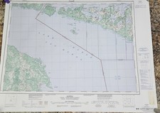 1996 29X23 TOPOGRAPIC MAP OF ALPENA MI & CANA...