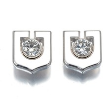 Auth Cartier Earrings Diamond Fortune 18K 750 White Gold