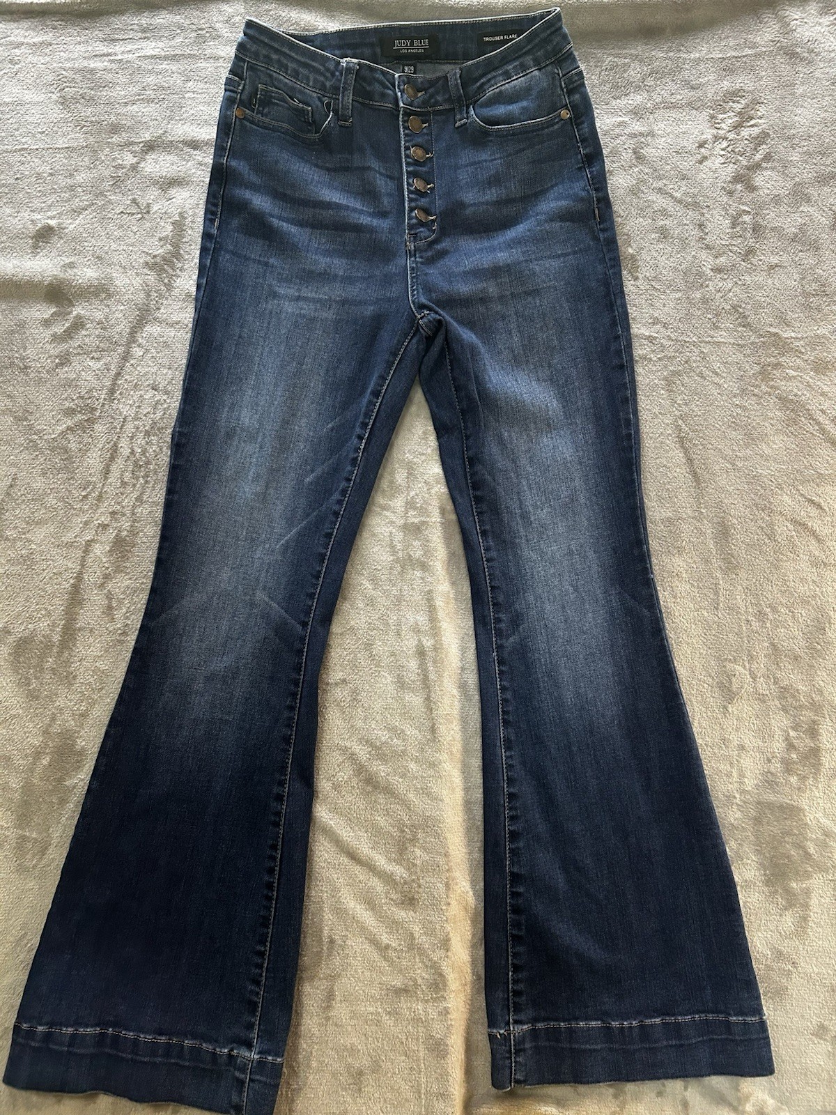 Judy Blue Flare Jeans Juniors 9/29x33.5 Blue High Waist/Rise Dark Wash Womens