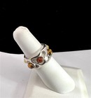 HALLOWEEN MULTI CABOCHON COLORFUL AMBER STERLING SILVER CUTOUT DESIGNER BAND — photo 3