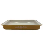 Vintage Pyrex 933 Butterfly Gold 13.5x8.75 Rectangular Casserole Dish Pan 1950s