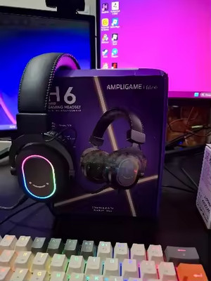 Fifine Dynamic RGB Gaming Headset with Mic Over-Ear Headphones 7.1 Surround