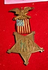 CIVIL WAR GAR VETERANS' MEMBERSHIP BADGE AND RIBBON - ALL ORIGINAL
