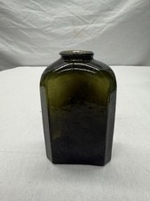 Antique KILLER 1840's Crude Bubbly Olive Green Pontil Snuff Jar