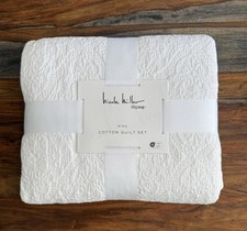 Nicole Miller White Damask Floral KING 100% C...