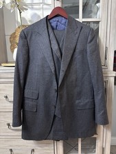 Suitsupply 3 Piece Grey Flannel 42r Pants 38 Waist