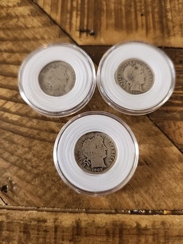 (3) Barber Silver Dimes
