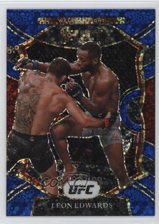 2021 Panini Select UFC Concourse Blue Disco Prizm 90/99 Leon Edwards #67 14mx