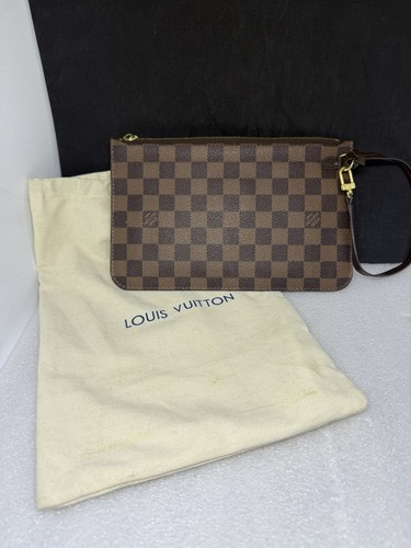 Louis Vuitton Damier Ebene Neverfull  Pouch Brown Leather Accessory