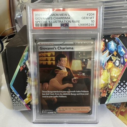 2023 POKEMON MEW EN-151 SPECIAL ILLUSTRATION RARE GIOVANNI'S CHARISMA PSA 10