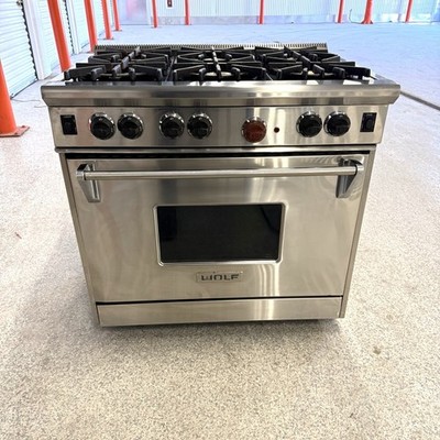 Wolf 36 Inch Natural Gas Range With 6 Burners Model R366