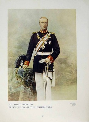 Antiker alter Druck *0798 Portrait um 1907 Prinz Henry Albert Ernest Niederlande