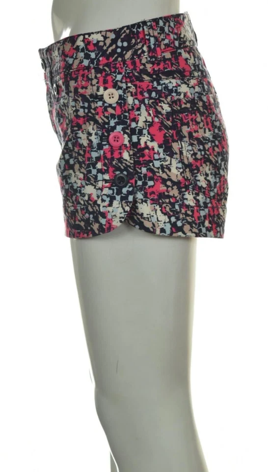 Pantalones Cortos Juicy Couture Mujer Talla 2 Azul Marino Marfil Rosa Estampado Chino Algodón Informal Foto 3 de 4