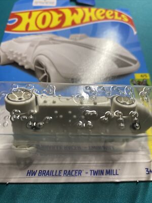 Hot Wheels HW Braille Racer - Twin Mill (Chrome & Black) 4/5 Experimotors - 2023-85/250 (Short Card) - COMES IN A KLAS CAR KEEPER PROTECTIVE COLLECTORS CASE - HKK74
