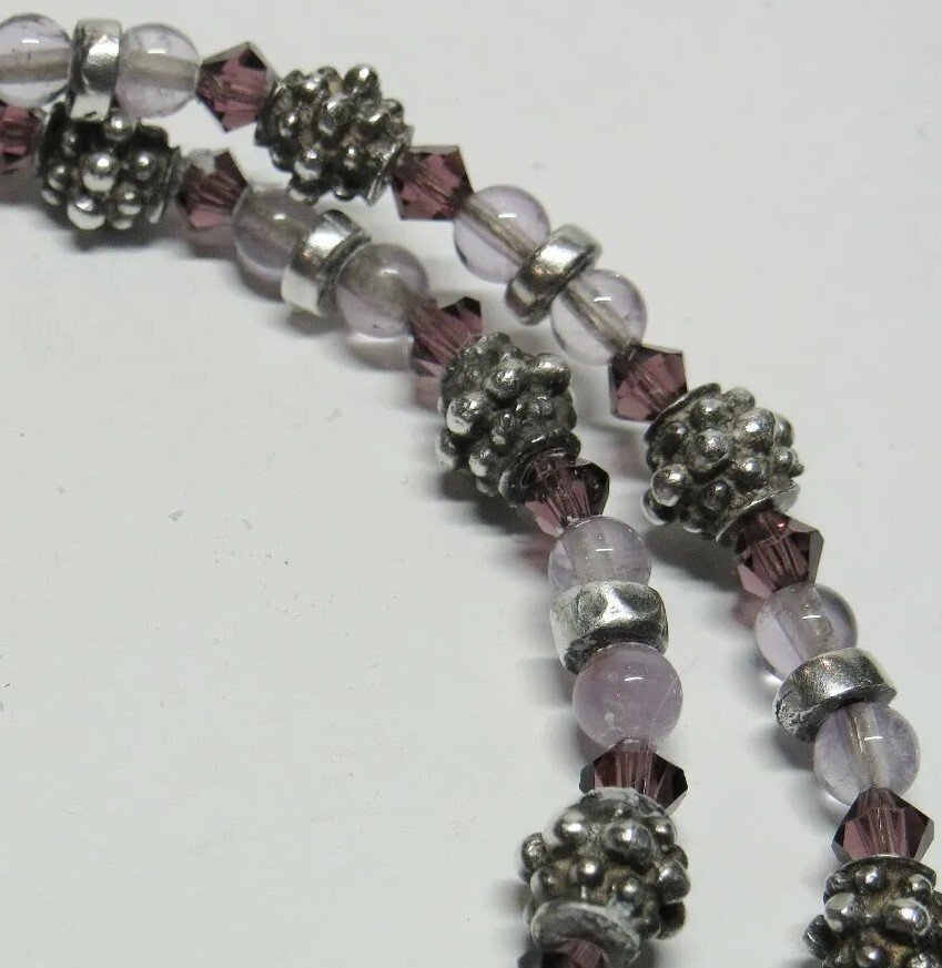 STERLING SILVER HANDMADE Amethyst Toggle Clasp Pe… - image 9