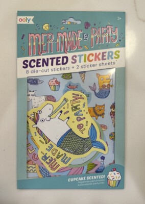 NEW ooly Mermaid Mer~Made To Party  Cupcake Scented Scratch & Sniff Sticker