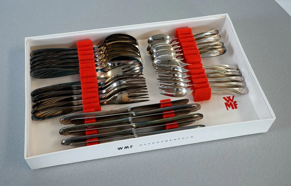 WMF Patent Friodur posate da tavola in argento anni 90 30 pezzi per 6 persone... - Immagine 4 di 4