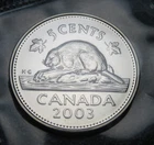 Canada 2003-wp 5-cent Beaver NBU (Proof-Like) Sealed in original cellophane