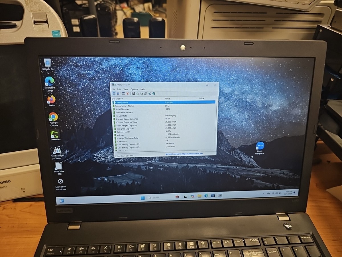 Lenovo ThinkPad L580 i3 8130U 2.2 GHz 8GB RAM 500gb Hdd Win 11 Pro
