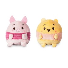 Disney Store 2.5"L Winne the Pooh and Piglet Ufufy Mini Plush Set New w/ Tags