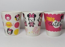 Lot of 3 Authentic/Genuine/ Original Disney Minnie Mouse Melanine Drinking Cups.