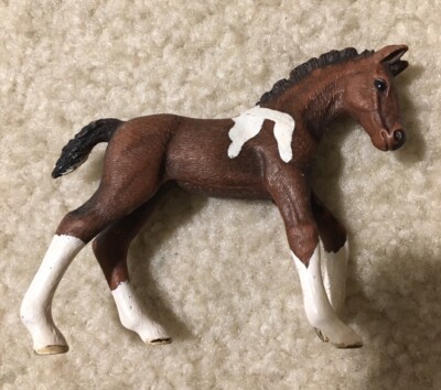 Schleich Trakehner Pinto Foal Horse Animal Farm 3.5'' Toy Figure #13758 2013