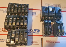 LOT OF 24 SQUARE D Q0 20 ASSORTED AMP BREAKERS 120/240 VAC 1  2 POLE USED
