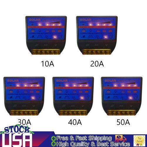 Solar Charge Controller PWM 12V Solar Panel Battery Control Adapter Blue