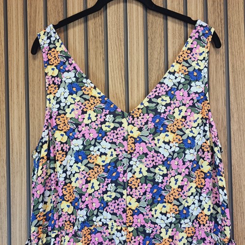 Fat Face Jumpsuit UK 16 Blue Yellow Ditsy Wide Leg Pockets Oversize Cropped - Imagen 2 de 10