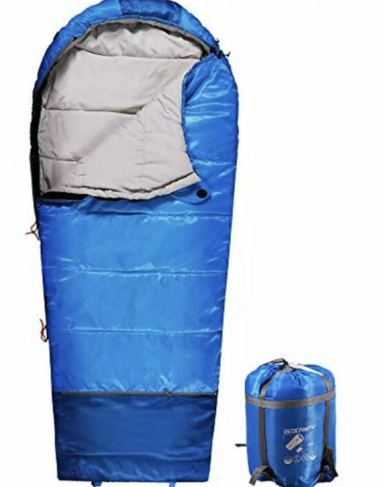 REDCAMP Kids Sleeping Bag for Camping with Detachable Hood, 40 Degree 3 Season