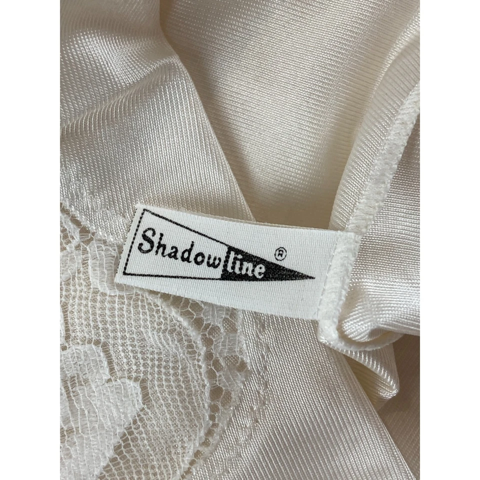 Camisón ShadowLine Floral Borde de Encaje Deslizable Completo Marfil Para Mujer 36 Alto Nylon De Colección Foto 4 de 4