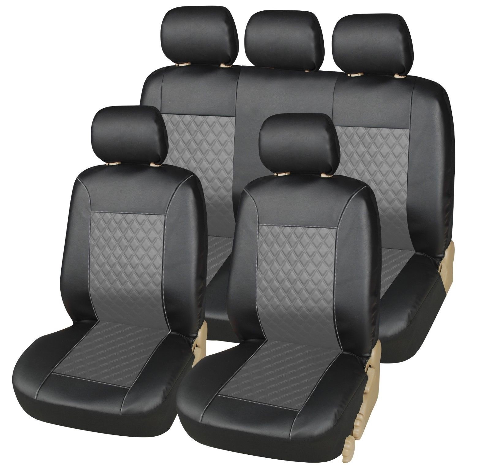 Housses de siege pour BMW Serie 3 et 5 jeu complet de protections auto noir et gris