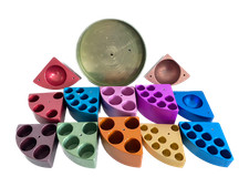 CHEMGLASS Aluminum Reaction Pie Blocks, RBF Pie Blocks, Safety Holders CG-1991-P