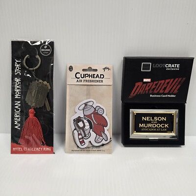 Loot Crate Bundle AHS American Horror Story, CUPHEAD &  DAREDEVIL Lot Of 3 Items