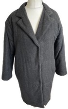 Toast Miho Grey Wool Long Oversized Quilted Coat Size 8
