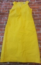 Banana Republic Women's Sleeveless Stretch Dress Yellow Lined Pockets Size 0 