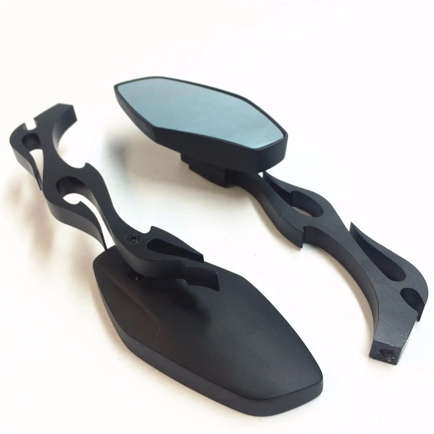 Espejos retrovisores negros con barra de fuego aptos para Yamaha YZF R6 YZF R1 Suzuki Katana 600 Foto 2 de 4