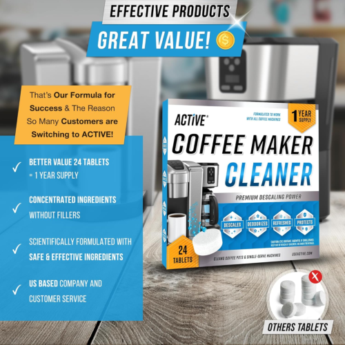 Coffee Machine Cleaner Descaler Tablets - 24 Count for Drip and Espresso Machine - Picture 7 of 12