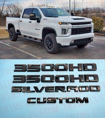 Fit 2019-2022 Gloss Black Silverado Custom Emblem Nameplate Badge