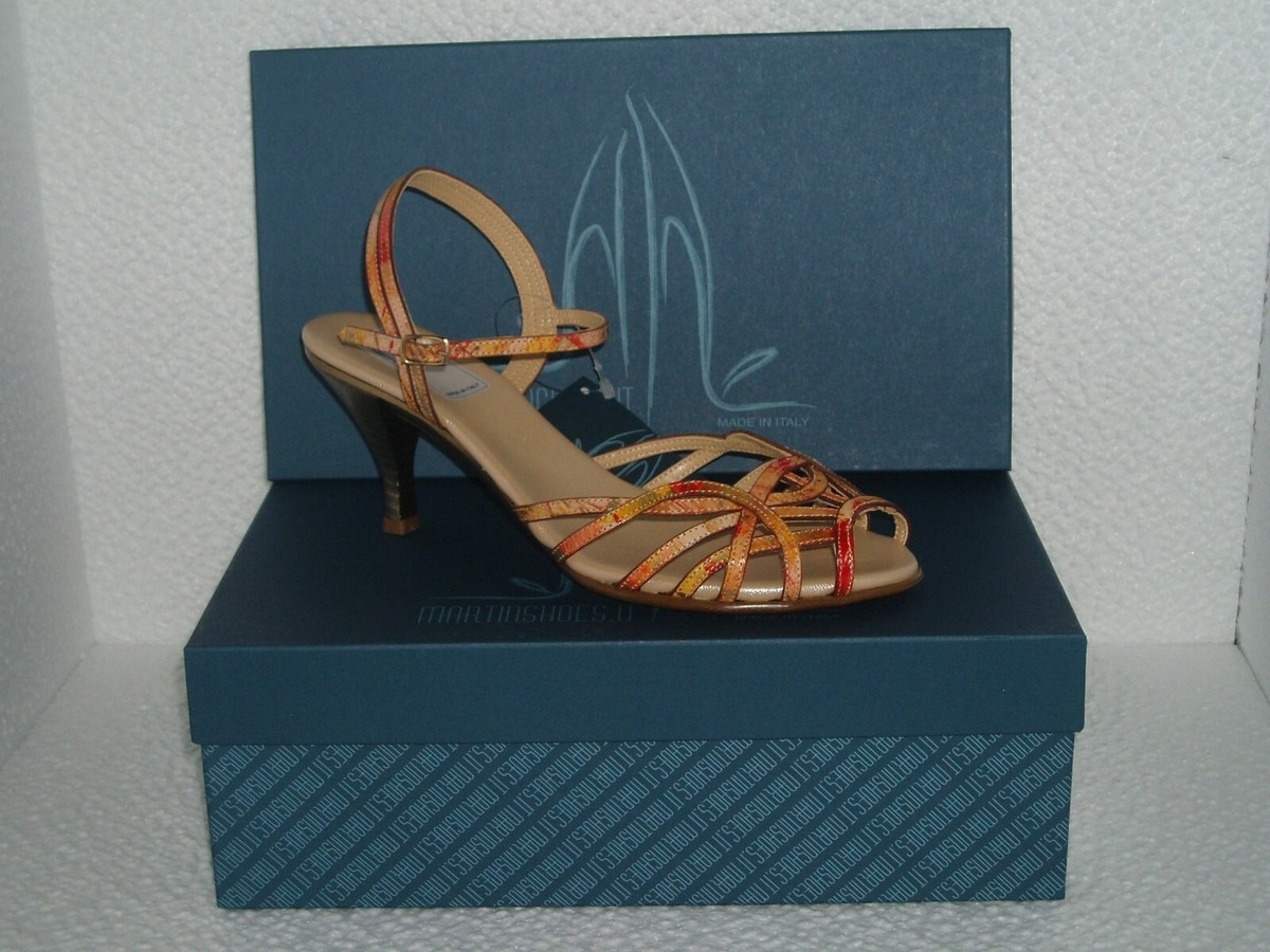 ROSSO CORALLO sandalo scarpa donna pelle salmone rosso tacco 35 36