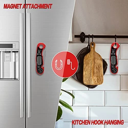 Meat Thermometer Digital for Grilling and Cooking -  Waterproof Ultra Red/Black
