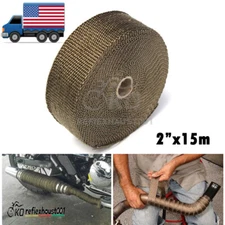 15M Roll Lava Exhaust Manifold Header Pipe Heat Wrap Tape 10 Ties Kit Motorcycle