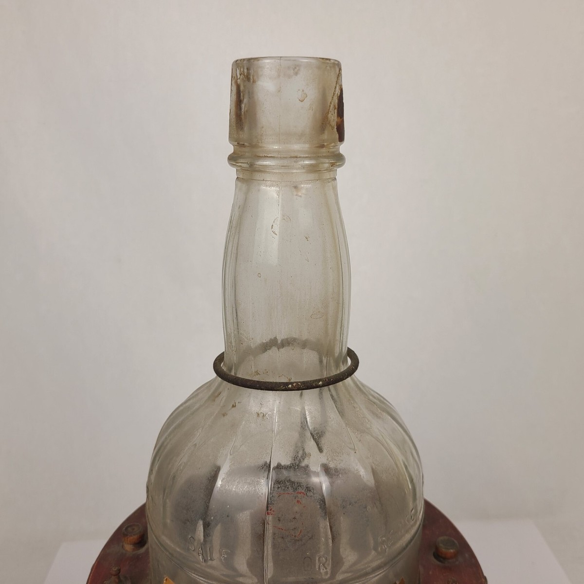 Vtg Old Grand Dad Whiskey 1 Gallon Bottle w/ Wood Wooden Display
