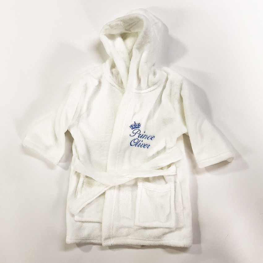Personalised Baby Robe Bath Embroidered Dressing Gown Boy Girl Gift