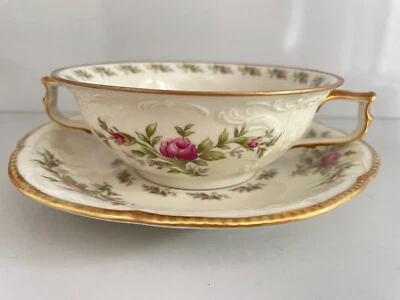 ROSENTHAL Sanssouci Moosrose SUPPENTASSE Untere 2tlg ungenutzt Soup Cup Saucer  - Bild 1 von 3