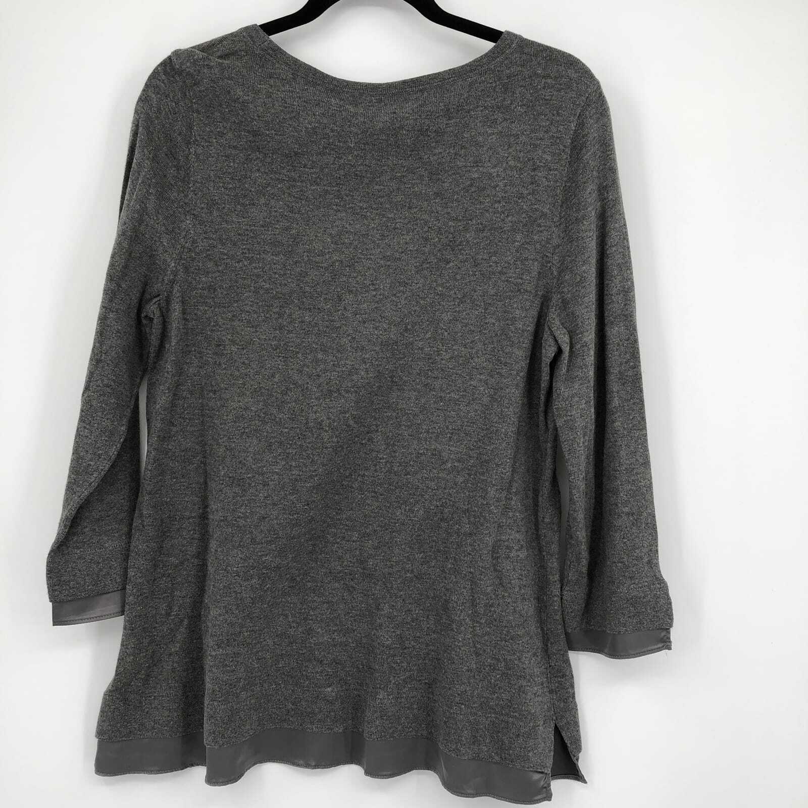 Chico's Gray Basic Round Neck Sweater | Classic C… - image 4