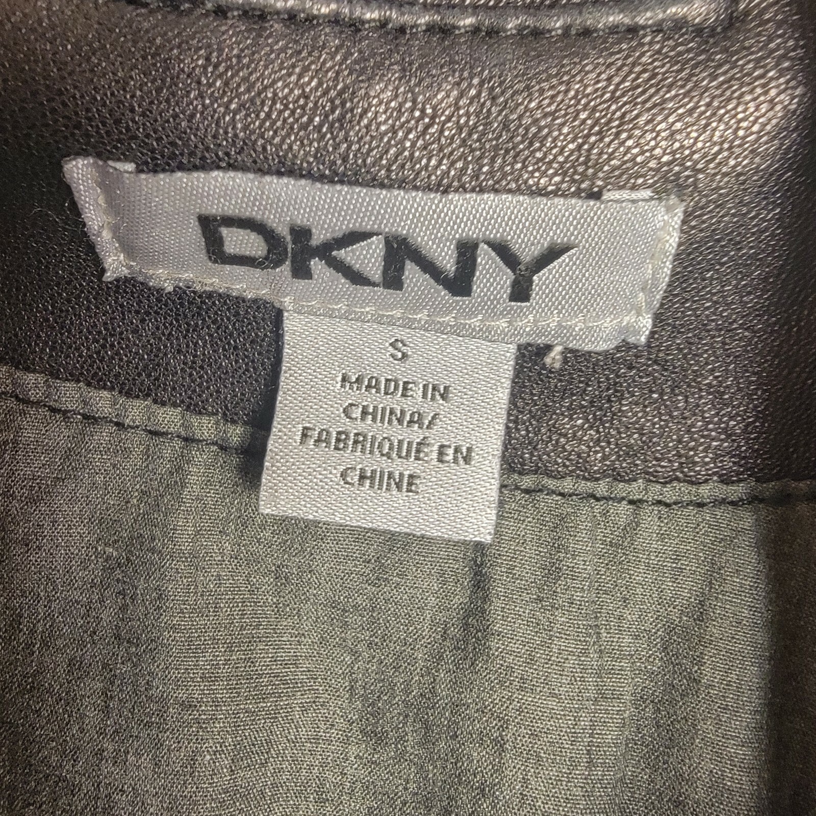DKNY Mens Leather Lambskin Jacket Soft Size Small Gem
