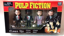 NECA 4 Mini Figure Set Pulp Fiction Clean Up New NOS 2004 Vince Jules Jim Wolf