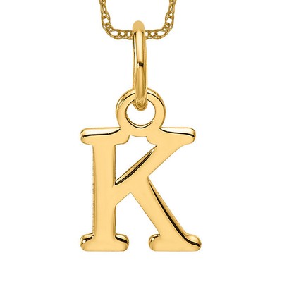 Halskette 14 Karat massiv Gelbgold Buchstabe K Initialen